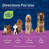 Thumbnail for NaturVet Glucosamine DS Plus Level 2 Moderate Care Joint Support Supplement for Dogs and Cats, Chewable Tablets Time Release, Made in The USA, 120 Count