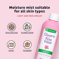 Thumbnail for De La Cruz Rose Water and Glycerin for Face Bundle – Rosewater Facial Toner and Moisturizer for Skin and Hair - 8 fl oz + 16 fl oz Refill Bottle