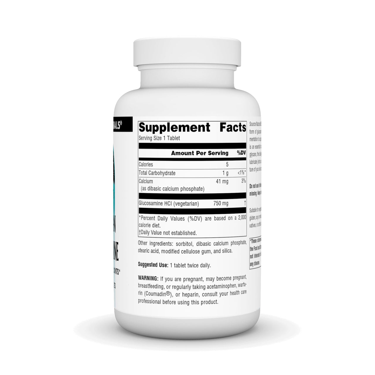 Source Naturals Vegetarian Glucosamine, Promotes Healthy Joints*, 750 mg - 120 Tablets