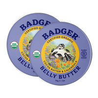 Thumbnail for Badger Belly Butter, Organic Stretch Mark Cream for Pregnant Belly, Rich Hypoallergenic Moisturizing Organic Cocoa Butter & Coconut Body Butter for Women, 2 oz Tin, 2-Pack