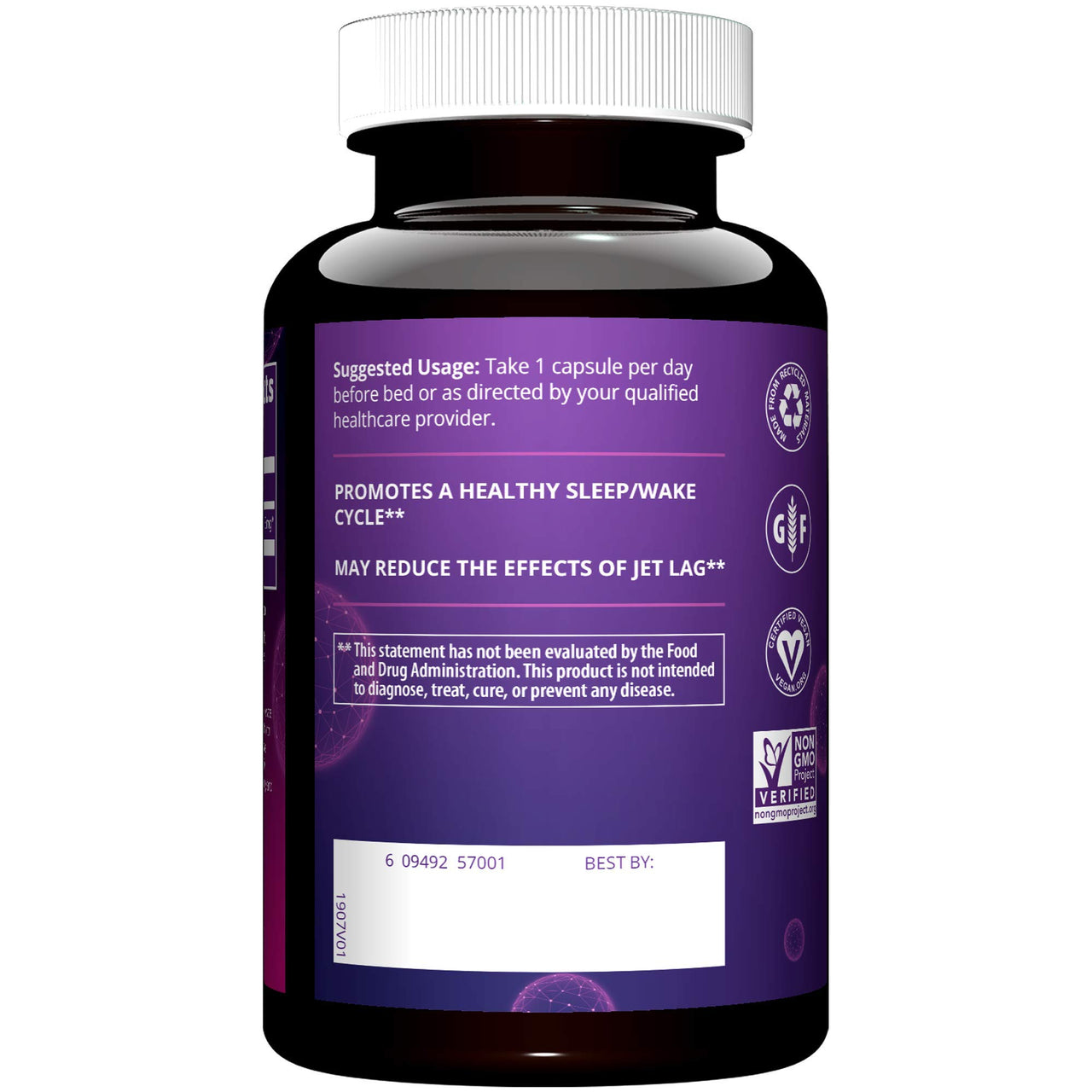 MRM Melatonin 3 mg - Supports Relaxation & Sleep-Wake Cycle for Men & Women, Non-Habit Forming Capsules, Drug-Free, Vegan, Gluten-Free, Non-GMO Supplement for Adults - 60 Servings
