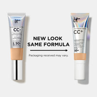 Thumbnail for IT Cosmetics CC+ Cream (Light Medium) - Natural Full Coverage Foundation With SPF 50+, Color Corrector & Anti-Aging Hydrating Serum, Hyaluronic Acid + Peptides, Lightweight - 1.08 fl oz