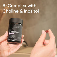 Thumbnail for Sports Research® Vitamin B-Complex - Full Spectrum of B Vitamins with Methylated B12 & Folate - Gluten Free · Plant-Based · Non-GMO · Vegan-Friendly Formula - 60 Veggie Softgels