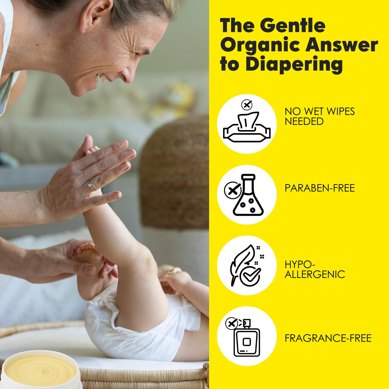 La Petite Creme French Organic Diaper Balm (1 oz) - Healing & Nourishing Diaper Cream - Gentle & Safe Liniment Baby Lotion - USDA Certified Organic - Baby Essentials for Newborn
