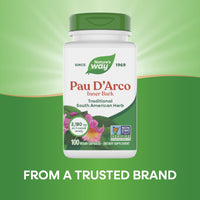 Thumbnail for Nature's Way PAU d'Arco Inner Bark, Traditional South American Herb, 2,180 mg per 4-Capsule Serving, Non-GMO Project Verified, 100 Capsules (Packaging May Vary)