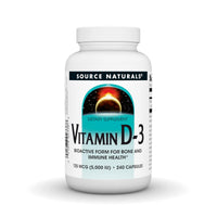 Thumbnail for Source Naturals Vitamin D-3 5000 iu Supports Bone & Immune Health - 240 Capsules