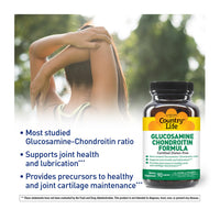 Thumbnail for Country Life Glucosamine Chondroitin 1500mg/1200mg - Supports Joint Health & Lubrication - Maintains Healthy Cartilage, Tendon, Joint Tissue - Gluten Free, Non-GMO - 90 Capsules - For Adults