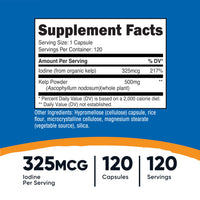 Thumbnail for Nutricost Kelp Capsules, 325mcg of Iodine, 120 Capsules, Vegetarian, Non-GMO & Gluten Free