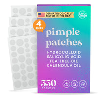 Thumbnail for LivaClean 330 CT Pimple Patches for Face w/Salicylic Acid, Tea Tree Oil & Calendula Oil - Four Sizes - Pimple Patch, Hydrocolloid Patch, Acne Patches for Face