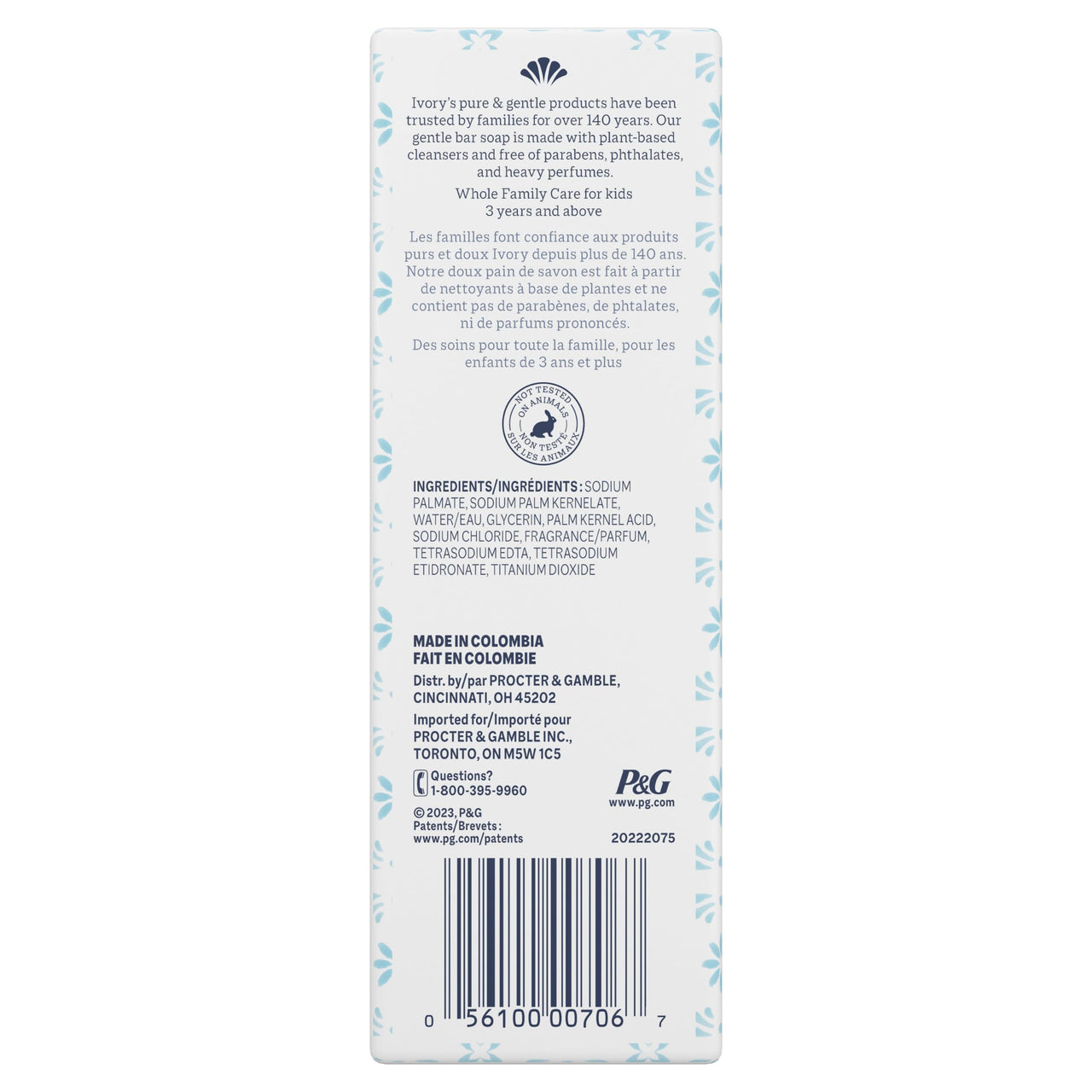Ivory Gentle Bath Bar Soap, Designed for Whole Family, 99.44% Pure Formula, Plant-Based Cleansers, Made Without Heavy Perfumes, Parabens or Phthalates, Original Scent, 3.17 oz (10 Count)