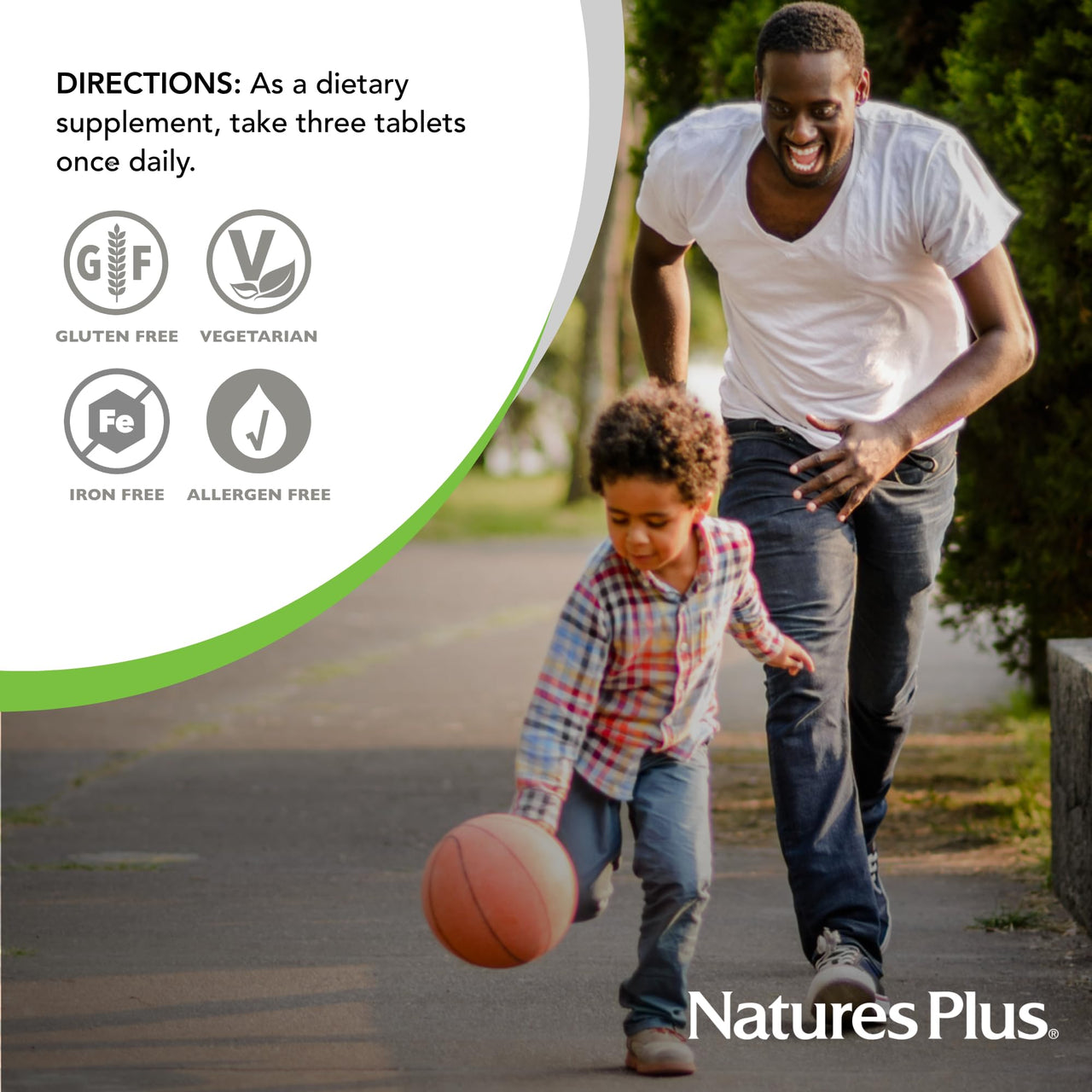 NaturesPlus Source of Life No Iron - 90 Tablets - Multivitamin & Mineral Supplement with Vitamin D3 - Supports Natural Energy & Well-Being - Gluten Free, Vegetarian - 30 Servings