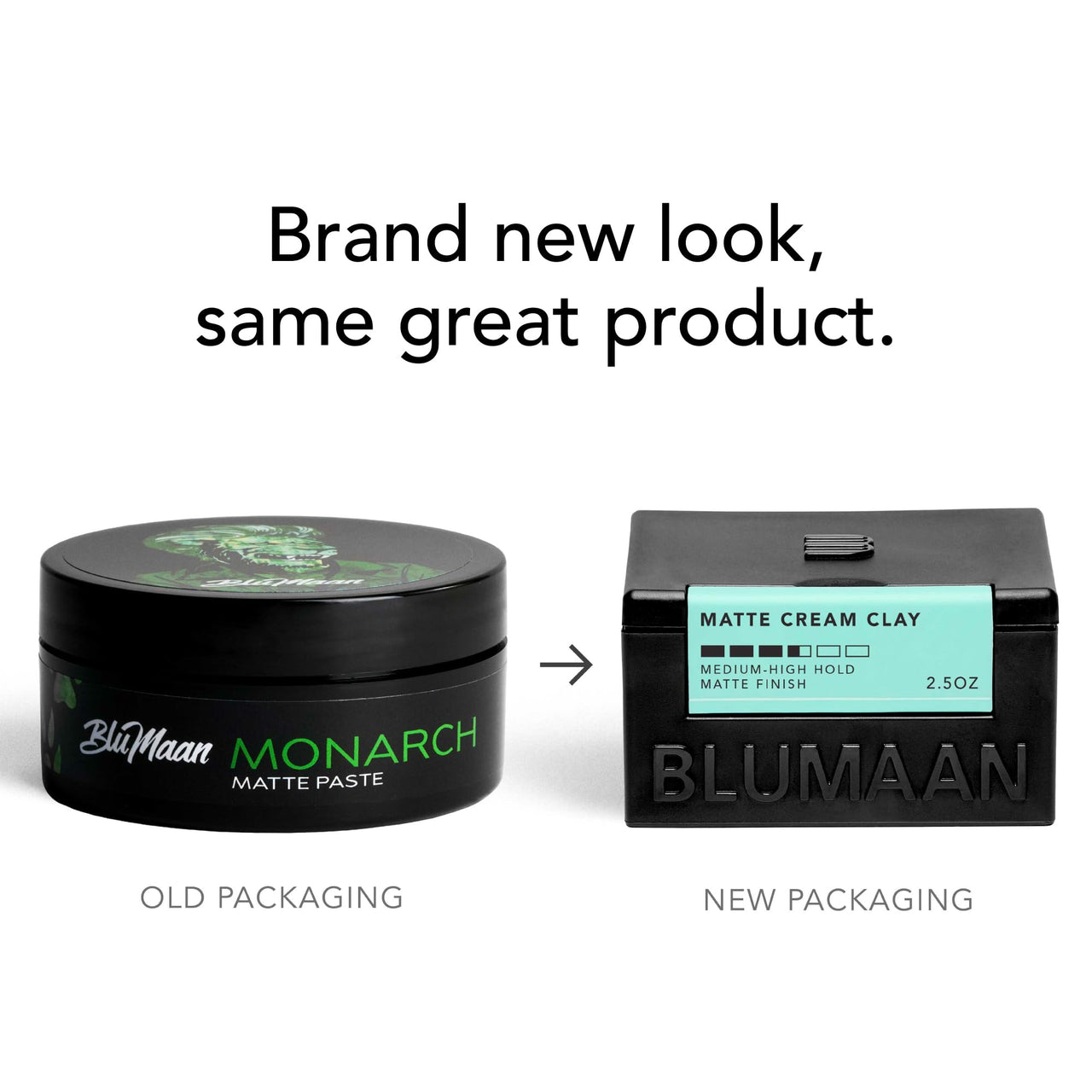 BluMaan Matte Cream Clay - High Hold Matte Finish - Versatile, Easy To Apply, Weightless Control, Nourishing and Cleansing Hair Care Essential with Natural Ingredients - 71 ml/2.5 oz