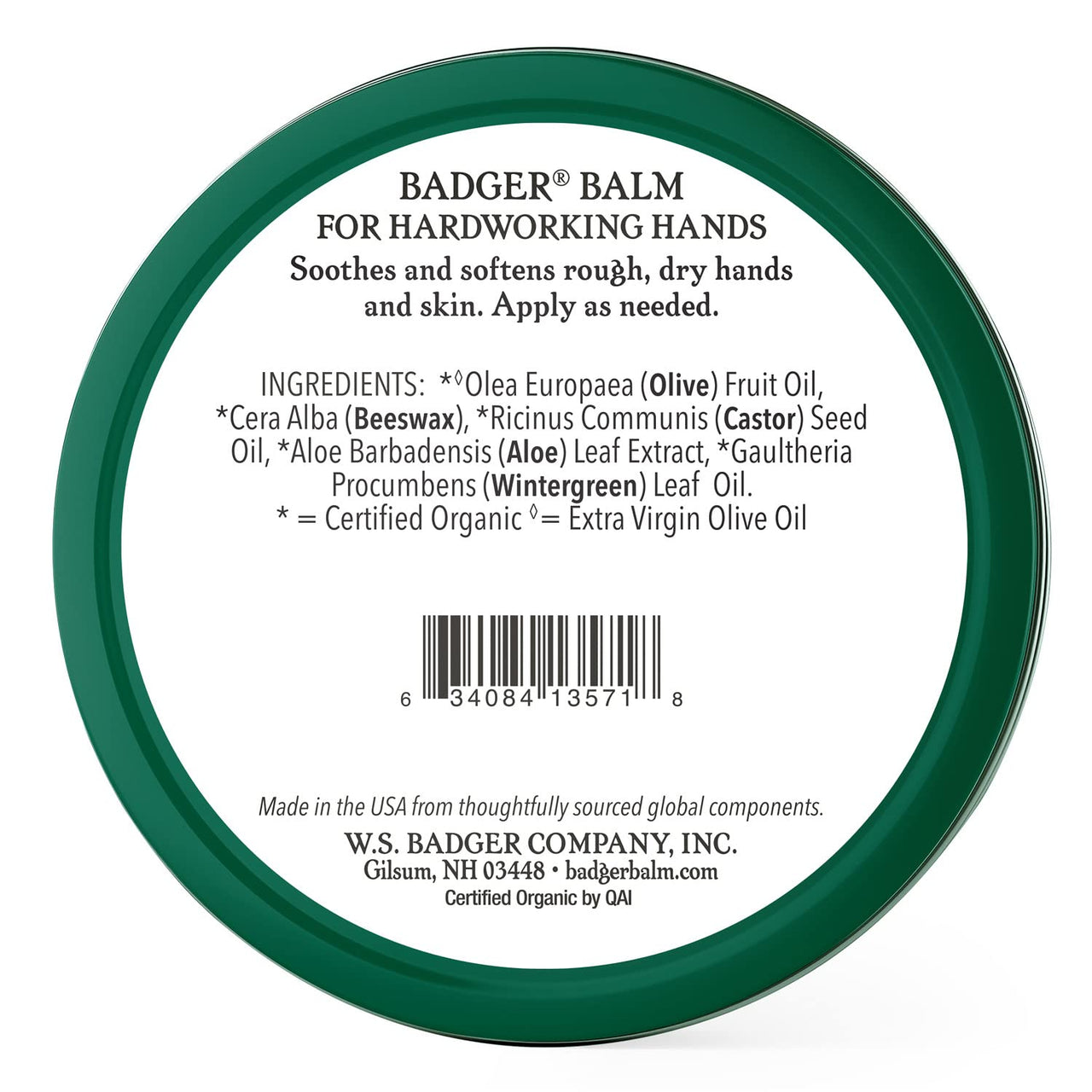 Badger Healing Balm, Hard Working Hands Cream, Organic Hand Cream for Dry Cracked Hands, Long Lasting Hand Moisturizer/Dry Hands Treatment, 2 oz Tin, 2-Pack