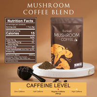 Thumbnail for Bunkell Mushroom Coffee, Adaptogenic 6 Mushrooms with Lion's Mane, Reishi, Cordyceps, Shiitake, King Trumpet & Turkey Tail, Instant Coffee Powder for Energy, Digestion & Immune Support, 30 Servings