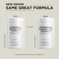Thumbnail for Codeage Liposomal Magnesium Taurate+ Supplement - Magnesium Taurate, Vitamin B6 as Pyridoxal 5-Phosphate, 2-Month Supply - Liposomal Delivery, Vegan, Non-GMO, Gluten-Free, 120 Capsules