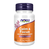 Thumbnail for Now Supplements Calm & Focus with Zembrin® & GABA, Cognitive Support*, Clinically Validated, 60 Veg Capsules