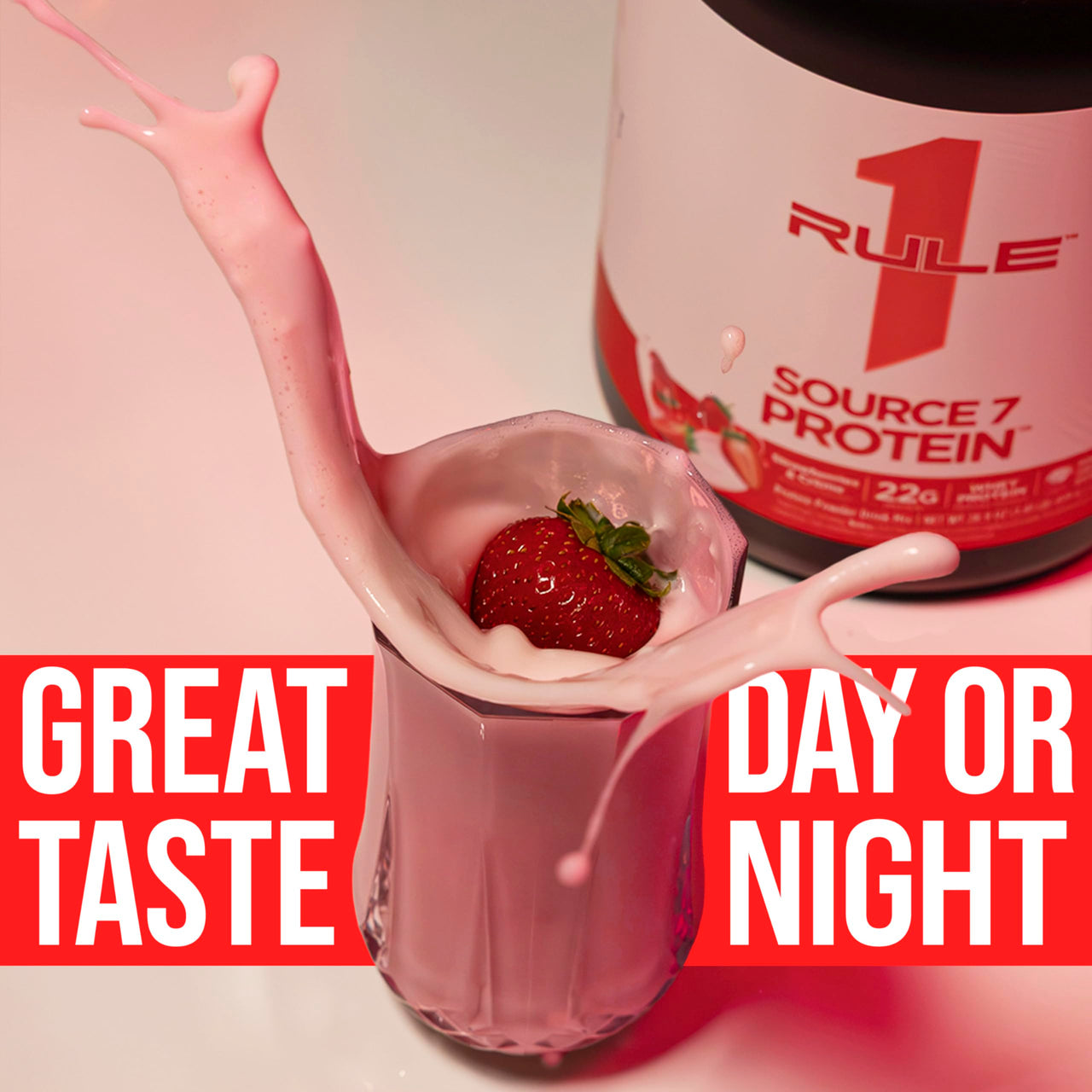 Rule 1 Proteins Source 7 Protein – Decadent Flavor, Velvety Smooth Texture, 22g Anytime Protein, and 10g Naturally Occurring EAAs Per Serving from 7 Premium Sources (1.8 Pounds, Pistachio Ice Cream)