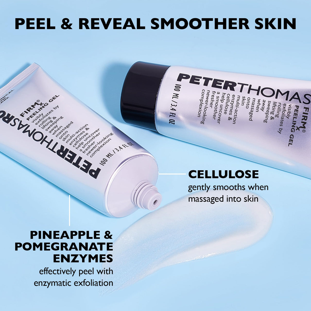 Peter Thomas Roth | FIRMx® Peeling Gel, Travel Size | Exfoliant for Dry and Flaky Skin, Enzymes and Cellulose Help Remove Impurities and Unclog Pores, 1 fl. oz