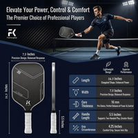 Thumbnail for FeichangKeji Pickleball Paddles Set of 2 T700 & 16mm Carbon Fiber Pickleball Paddles with CMS Matte Surface Lightweight Honeycomb Core & Durable Edge Guard Protector & Comfortable Grip