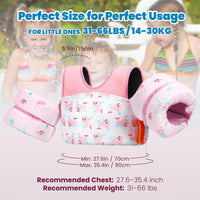 Thumbnail for Heysplash Swim Vest for Kids, Toddler Pool Floaties Fit 22-70 Lbs,Swimming Vest with Adjustable Strap, Swim Jacket Water Wing Arm Float, Puddle Beach Boat Jumper Float Device Girl Age 2-7,Pink Whale