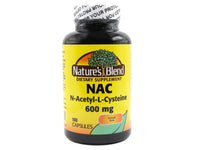 Thumbnail for Nature's Blend NAC Supplement N-Acetyl-L-Cysteine 600mg 100 Capsules - Immune Support, Antioxidant for Cellular Health