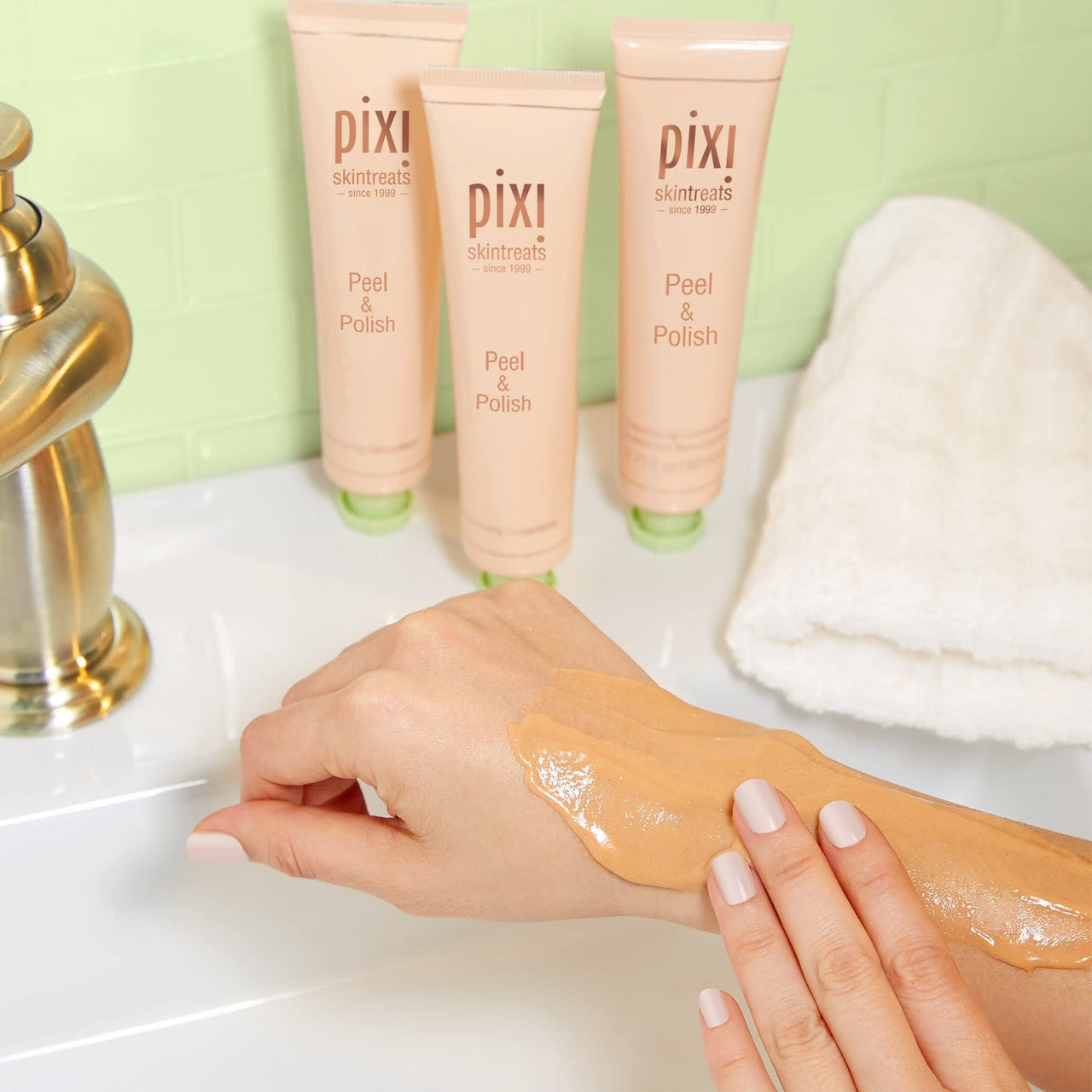Pixi Beauty Peel & Polish | Natural Fruit Enzymes Resurface Skin | Gentle Exfoliator Promotes Healthy Complexion | 2.70 Fl Oz
