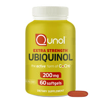 Thumbnail for Qunol 200mg Ubiquinol, Powerful Antioxidant for Heart and Vascular Health, Essential for energy production, Natural Supplement Active Form of CoQ10, 60 Count