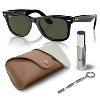 Thumbnail for Ray-Ban RB2140 Original Wayfarer Classic Square Shape Sunglasses With Eyewear Kit Bundle - High Bridge Fit - Ideal Formal and Casual Wear Square Sunglasses