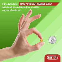 Thumbnail for DEVA Vegan Iron-Free Multivitamin & Mineral Supplement, Vitamin C, D2, E & B-Complex, Biotin, 90 Tiny Tablets