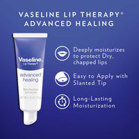 Thumbnail for Vaseline Lip Therapy Advanced Healing 3-Pack – White Petroleum Moisturizing Lip Balm for Extremely Dry Lips, 0.35 Oz Ea