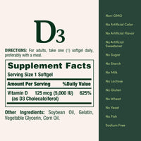 Thumbnail for Nature's Bounty Vitamin D, Supports Immune Health & Bone Health, 2000IU Vitamin D3, 150 Softgels
