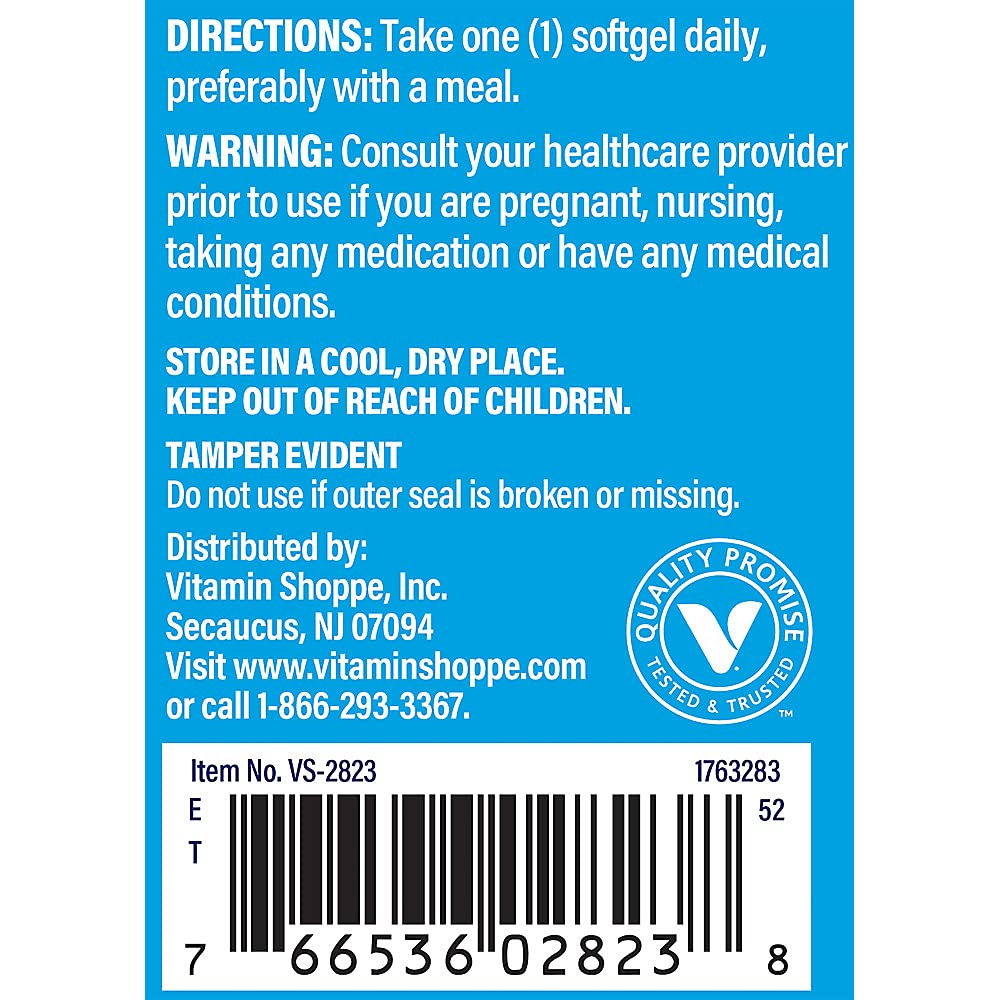 The Vitamin Shoppe Vitamin D3 5000IU - Bone Immune & Cellular Health | Cholecalciferol Softgels | 100 Softgels | Gluten-Free