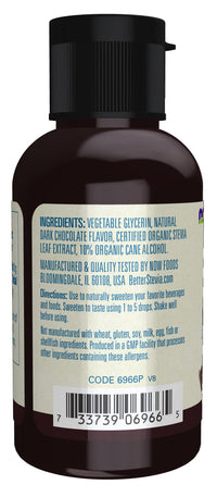 Thumbnail for NOW Foods, Better Stevia Liquid, Dark Chocolate, Zero-Calorie Liquid Sweetener, Low Glycemic Impact, Certified Non-GMO, 2-Ounce