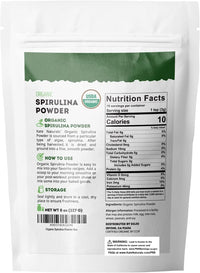 Thumbnail for Kate Naturals Organic Spirulina Powder for Immune Support and Antioxidants. Nutrient Dense Superfood Supplement (8 oz, USDA Certified, Non-GMO, Gluten- Free)