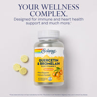 Thumbnail for SOLARAY Quercetin with Bromelain and Vitamin C Chewables - Immune Support Supplement - Immune Defense and Heart Health Complex with 1250mg Vit C, Natural Orange Flavor, 60-Day Guarantee, 30 Serv, 90ct