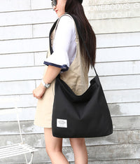 Thumbnail for Covelin Women's Retro Large Size Canvas Shoulder Bag Hobo Crossbody Handbag Casual Tote Black