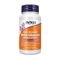 Thumbnail for NOW Foods Supplements, Beta-Glucans with ImmunEnhancer™ with Larch Arabinogalactan, Extra Strength, 60 Veg Capsules