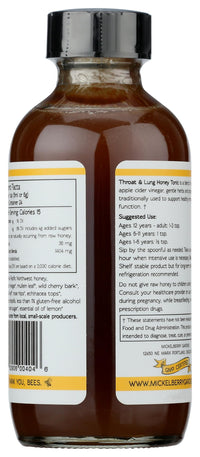 Thumbnail for Mickelberry Gardens Throat & Lung Honey Tonic: Wellness Syrup, Natural Sore Throat Relief, Immune Support & Cough Suppressant for Adults & Kids (4 oz)