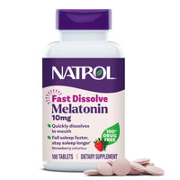 Thumbnail for Natrol Melatonin 10mg Fast Dissolve Tablets - Strawberry Flavor, 100 Count, Sleep Support, Fast Dissolve Melatonin for Adults, 100-Day Supply