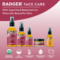 Thumbnail for Badger Rose Beauty Balm, 100% Organic Nourishing Treatment For Face, Neck & Hands w/Pure Rose Essential Oil, Intensive Long Lasting Face Moisturizer for Women & Men, 1 oz Glass Jar