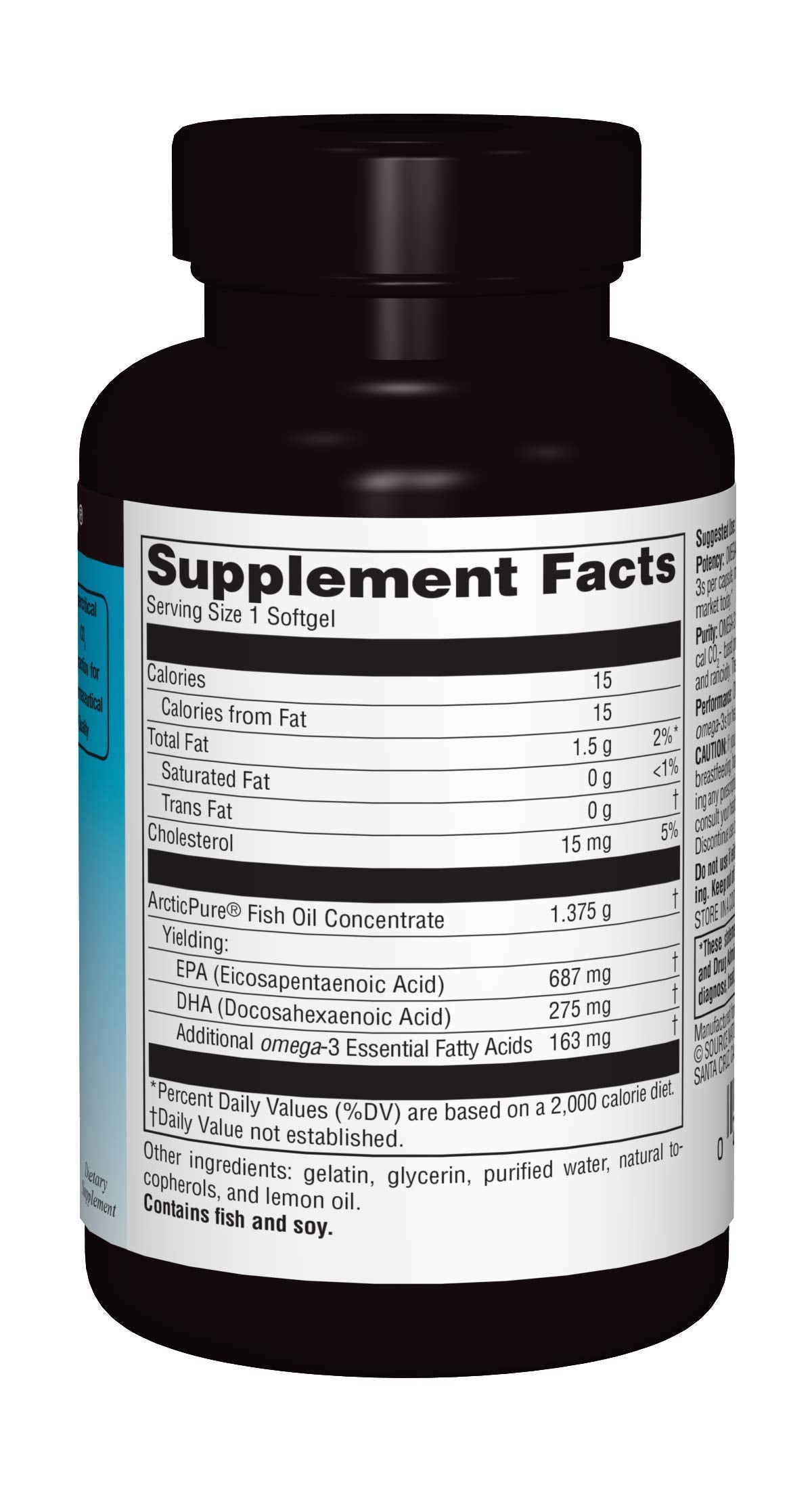 Source Naturals ArcticPure Omega-3 Fish Oil 1125mg Ultra Potency Maximum Strength EPA + DHA for Heart, Joint, Brain & Immune Health - 30 Softgels