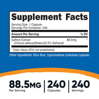 Thumbnail for Nutricost Saffron Extract 88.5mg, 240 Capsules - Veggie Caps, Non-GMO, Gluten Free