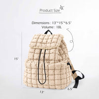 Thumbnail for ODODOS Quilted Backpack 2.0 for Women Lightweight Puffer Hiker Pack Drawstring Padding Travel Gym Bag, Ivory