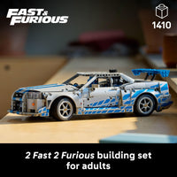 Thumbnail for LEGO Technic 2 Fast 2 Furious Nissan Skyline GT-R (R34) Car - DIY Kit and Building Set for Adults - Collectible Model Street Racer with Drift Function - Gift for Car Enthusiasts and Movie Fans - 42210