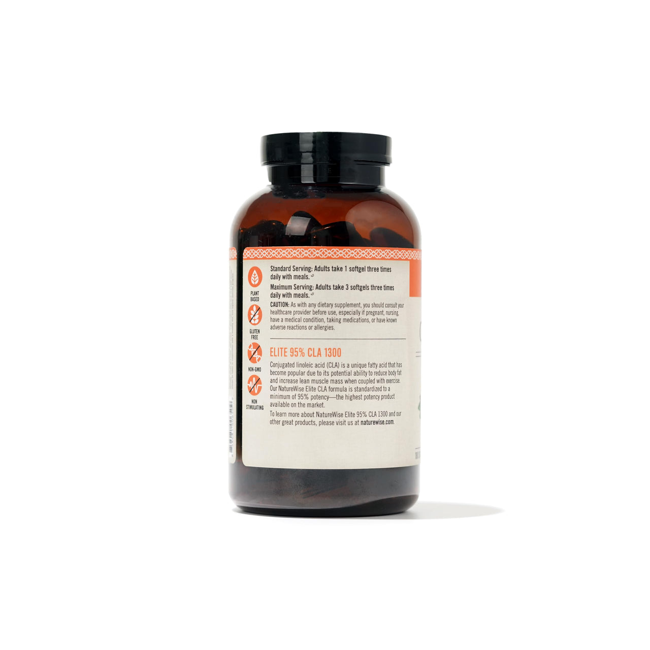 NatureWise CLA 1300 - 95% Active Conjugated Linoleic Acid for Women and Men, Not Stimulating, Supports Weight & Fitness Goals - Non-GMO, Gluten Free - 180 Softgels[2-Month Supply]