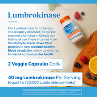 Thumbnail for Doctor's Best Lumbrokinase Supplement for Men & Women - Lumbrokinase Capsules 40 mg Per Serving, Supports Heart Health & Circulation, Fibrin Dissolving Enzymes, 720,000 Units Per Serving - 60 Veg Caps