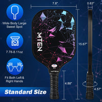 Thumbnail for MTEN Pickleball Paddles Set of 2, USAPA Approved Fiberglass Surface Pickleball Set with 2 Pickleball Rackets,4 Pickleball Balls,1 Portable Carry Bag, Pickle Racket Set for Men Women
