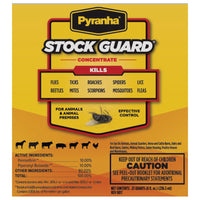 Thumbnail for PYRANHA Stock Guard Concentrate - Livestock, Barn, Milk Rooms, Dairies, Poultry & Swine Houses Indoor Fly Control | Repels Flies, Lice, Ticks, Beetles, Mites, Gnats, 8 Oz