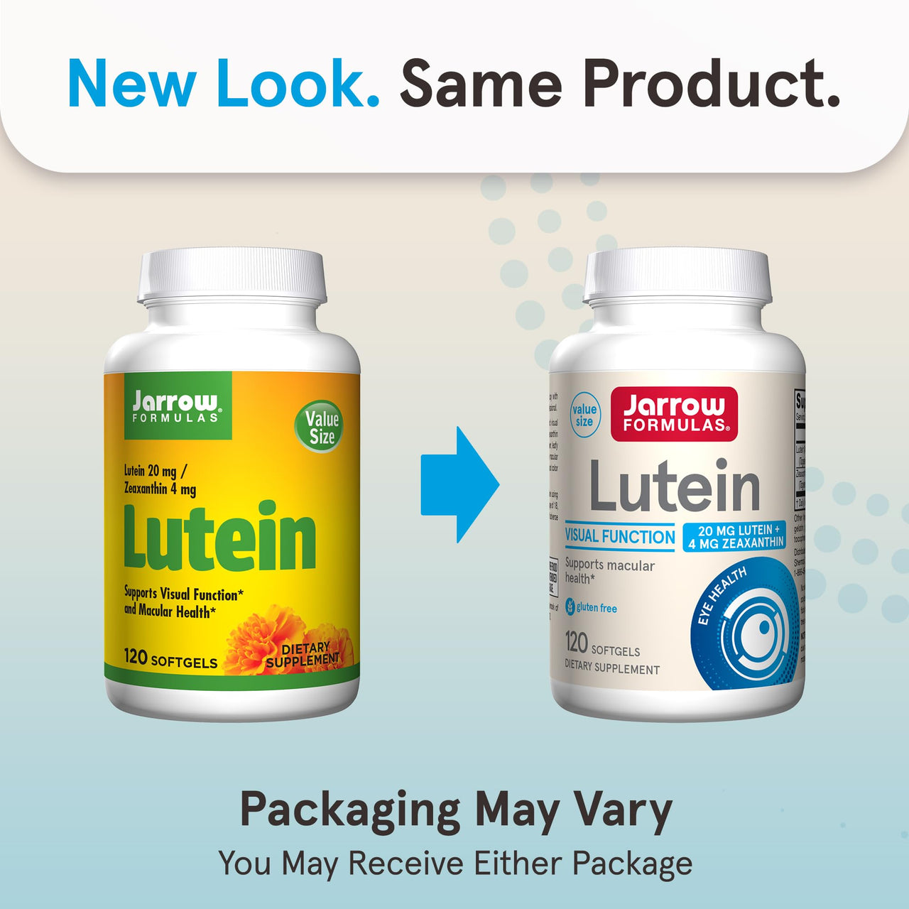 Jarrow Formulas Lutein 20 mg - 120 Softgels - Clinically Documented Eye Health & Support - With Zeaxanthin - 120 Servings