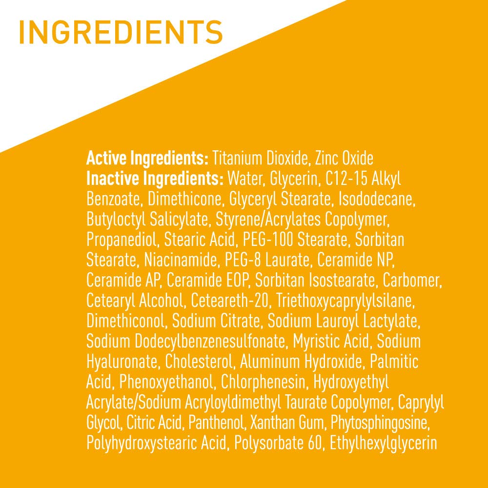 CeraVe 100% Mineral Sunscreen SPF 30, Face sunscreen With Zinc Oxide & Titanium Dioxide, Hyaluronic Acid + Niacinamide + Ceramides, Oil Free, Travel Size 2.5 oz